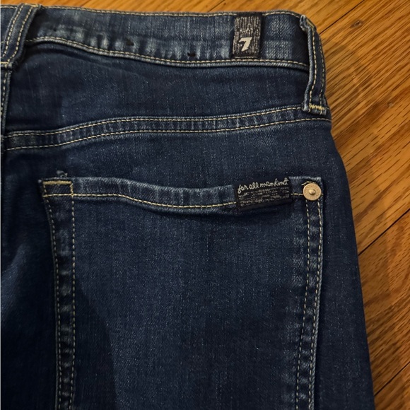 Seven for all Mankind High Waisted Cropped Straight Jeans with Chewed Hem - Picture 8 of 11